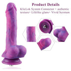 8.38in Hismith Purple Vibrating Silicone Dildo with Remote