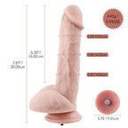 Hismith 7.87in Dual-Density Vibrating Realistic Dildo
