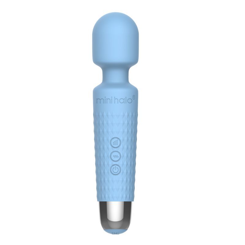 Shibari Mini Wand Halo (Powder Blue) – Powerful Wand Massager with 20 Vibration Patterns and Bendable Neck > Sex Toys > Mini Massagers Main image