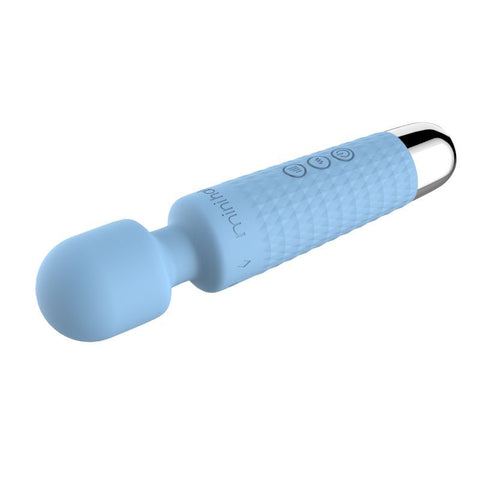 Shibari Mini Wand Halo (Powder Blue) – Powerful Wand Massager with 20 Vibration Patterns and Bendable Neck Electric Massager