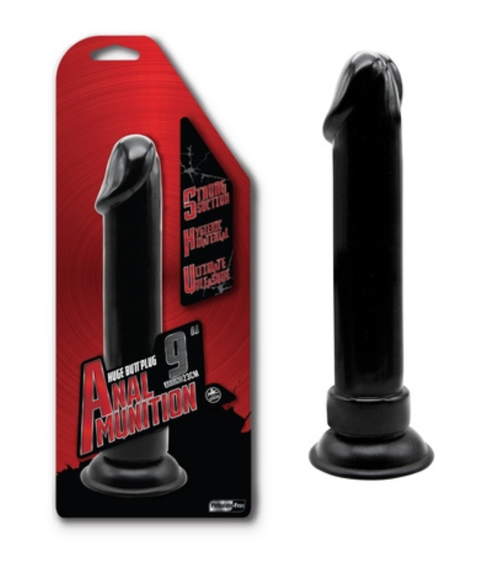 Anal Munition 9 Inch Huge Black Butt Plug with Suction Cup Base > Anal Range > Oversized Anal Toys