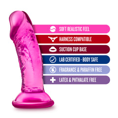 B Yours Sweet N Small Dildo with Suction Cup 4in Pink