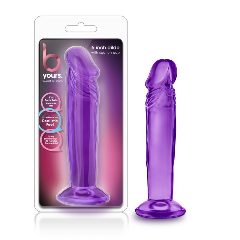 B Yours Sweet n' Small (Purple) – 6 Inch Suction Cup Dildo > Dildos > Slim Dildos