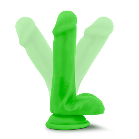 Neo Dual Density Cock With Balls 6 Inch Neon Green Adult Sex Toy