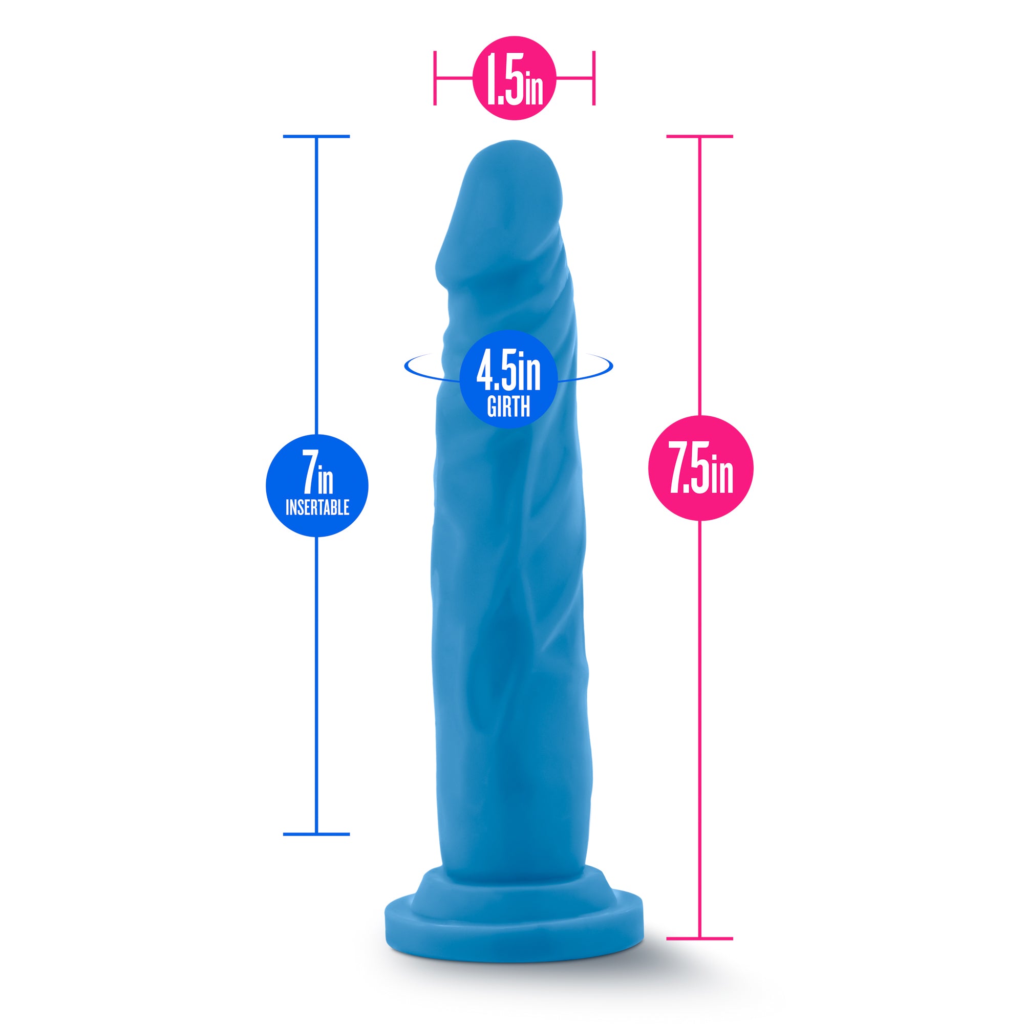 Neo Dual Density Cock 7.5in Neon Blue