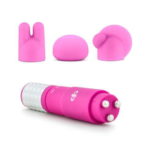 Rose Revitalize Massage Kit Pink with 3 Silicone Attachments Finger Stimulator