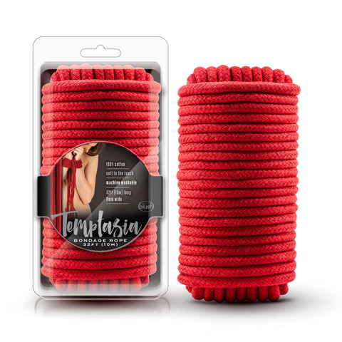Temptasia Bondage Rope 10 Meter Red Cotton Restraint Rope for Sensual Play Red