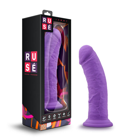 Ruse Jammy Purple 8 Inch Length 2 Inch Width Dildo Black Dildos & Dongs
