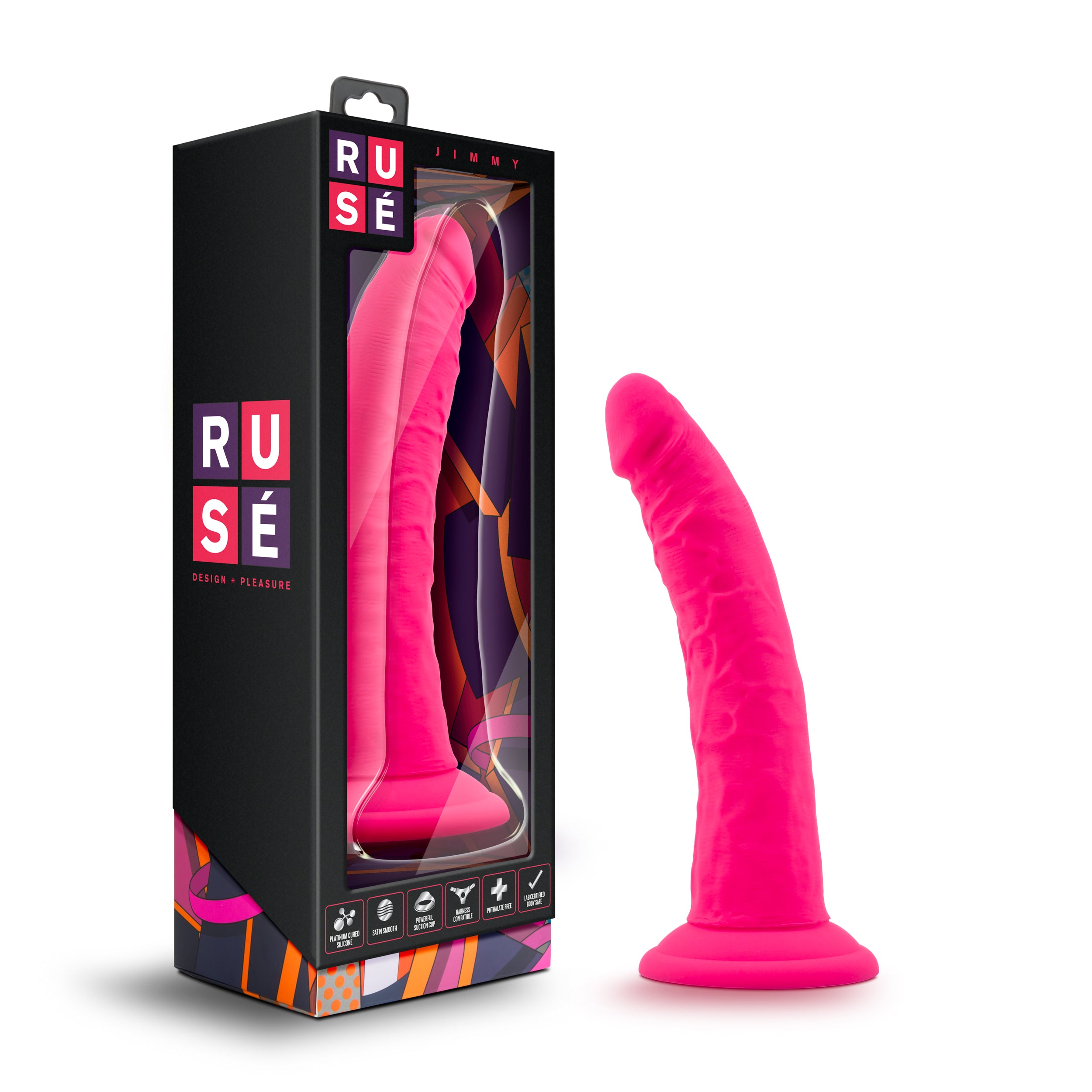 Ruse Jimmy Hot Pink Dildo 7 Inch Insertable Length > Dildos > Realistic Dildos