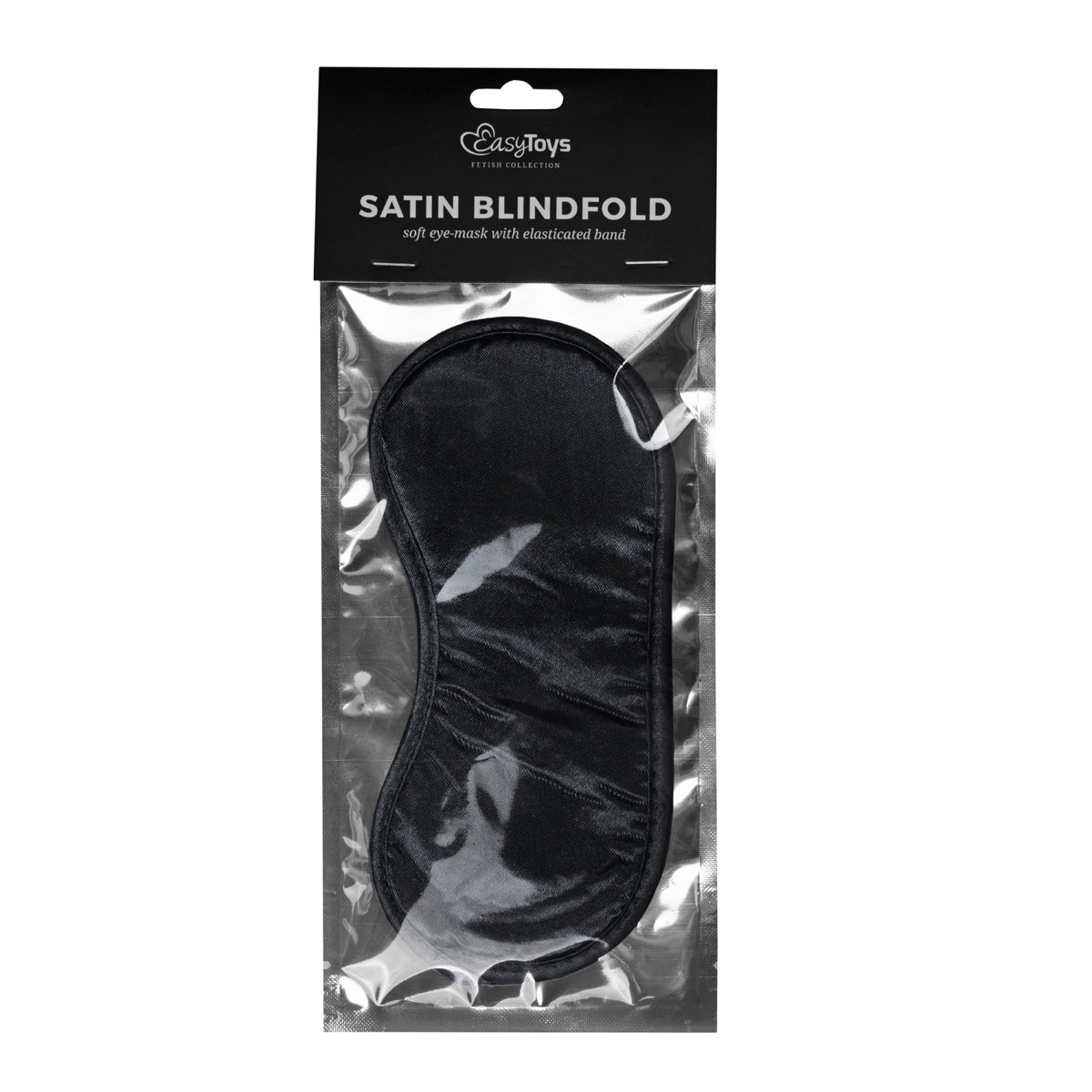Black Satin Eye Mask for Sensory Deprivation and Intimacy Blindfold