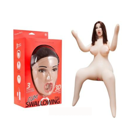 Cum Swallowing Doll Evangeline.L Full Size Inflatable PVC Love Doll with 3D Thermoplastic Face and Multi-Speed Vibrator Default Title Dolls - Inflatable