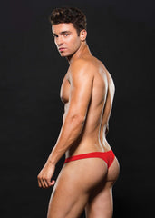 Microfibre Low Rise Zip Thong Red