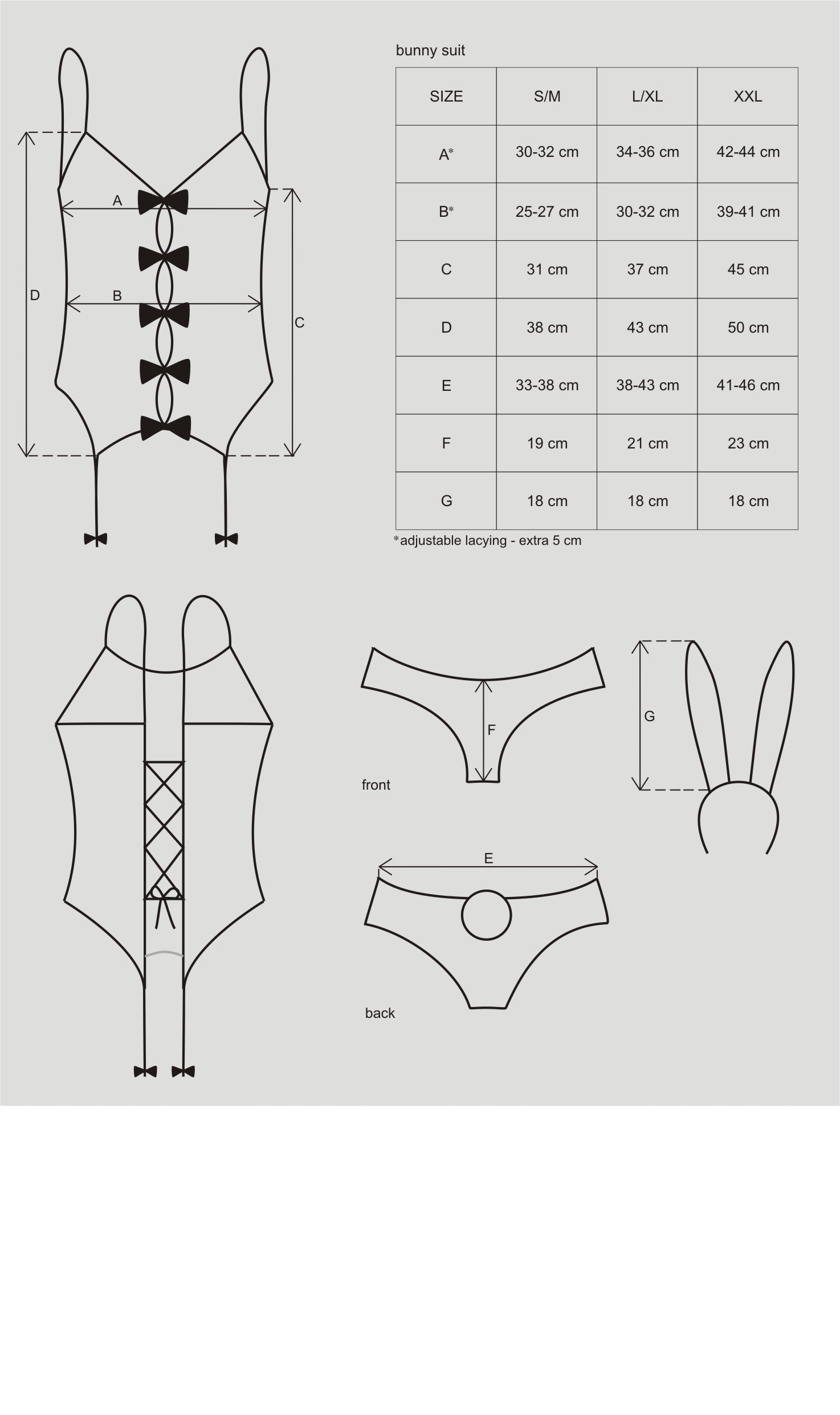 Obsessive Women’s Sexy Bunny Suit Costume With Adjustable Garters > Clothes > Costumes > Womens