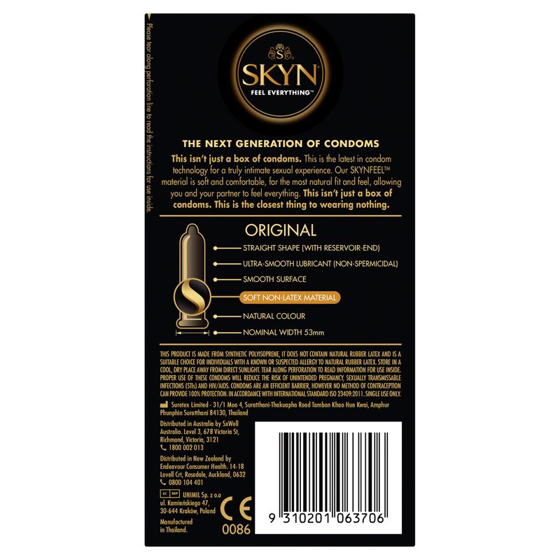 Skyn Original – Natural Feeling Polyisoprene Condoms 53mm 20 Pack > Essentials > Condoms