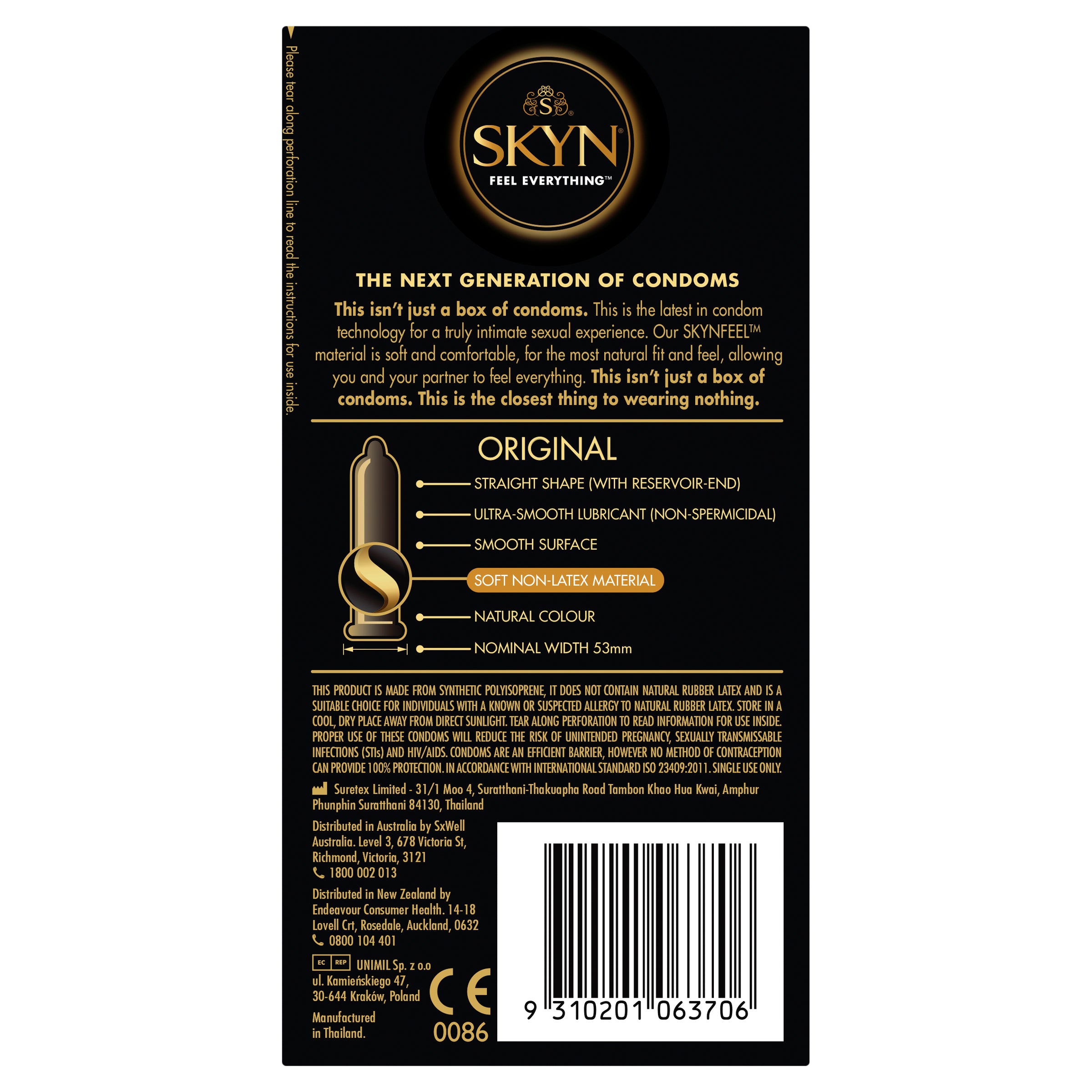 Skyn Original – Natural Feeling Polyisoprene Condoms 53mm 20 Pack > Essentials > Condoms
