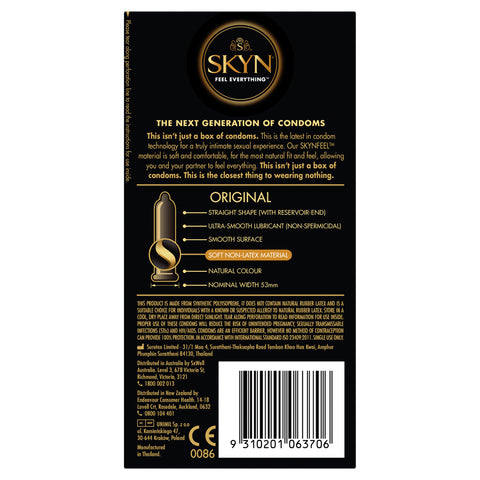 Skyn Original Condoms 20 Pack Non Latex Condoms