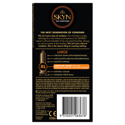 Skyn Large Non Latex Condoms 10 Pack Condoms