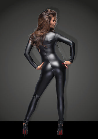Power Wetlook Overall With Leash And Two Way Zipper Womens Harnesses