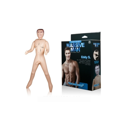 Massive Man Eddy S PVC Doll Flesh Life-Size Inflatable Doll with Photorealistic Face and 7 Inch Erected Penis Default Title Dolls - Inflatable
