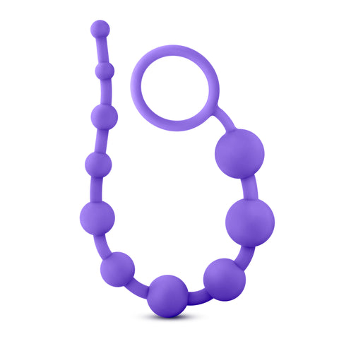 Luxe Silicone 10 Beads Purple 12.5 Inch Length Anal Toys & Stimulators