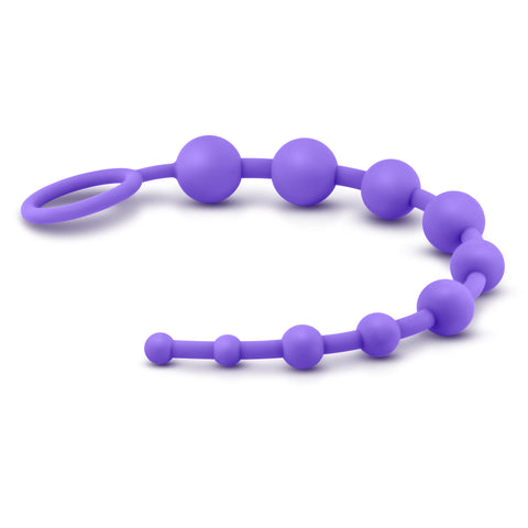 Luxe Silicone 10 Beads Purple 12.5 Inch Length Anal Toys & Stimulators