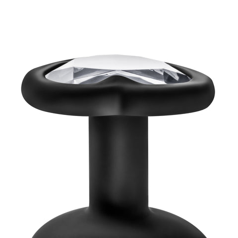 Temptasia Bling Plug Large Black with Heart Shaped Base Butt Plugs