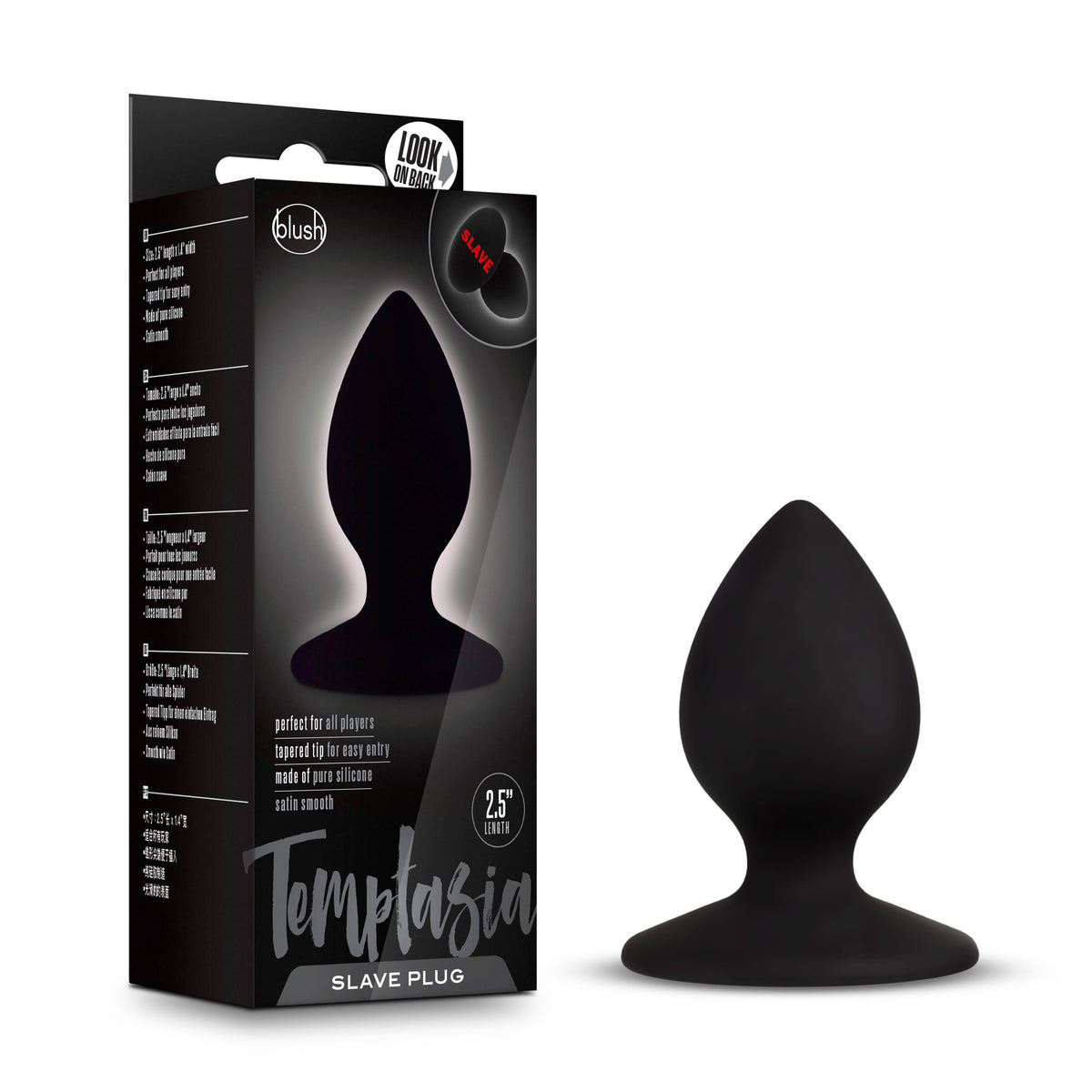 Temptasia Slave Plug Black Anal Toy 2.5 Inch > Anal Range > Butt Plugs
