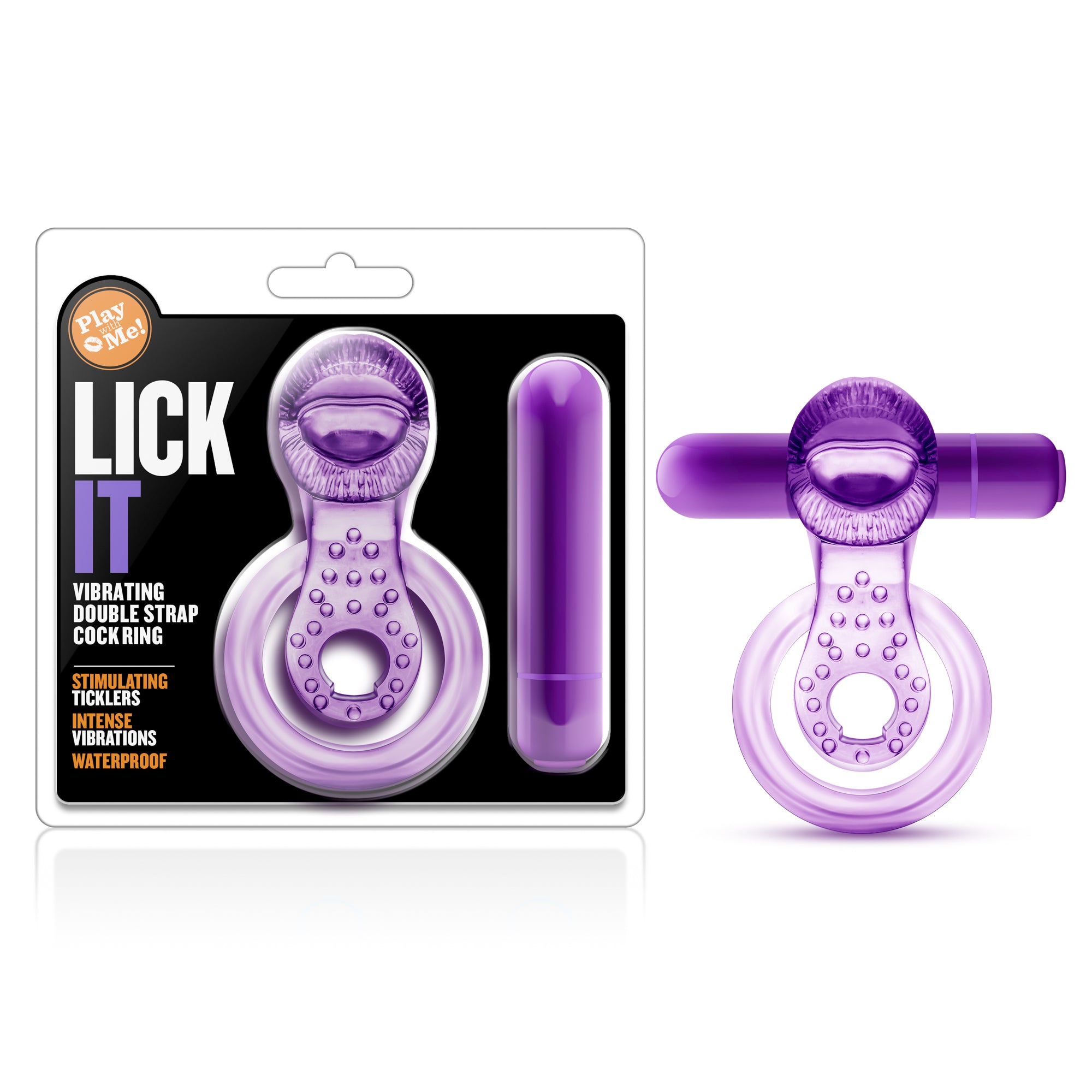 Vibrating Double Strap Cockring in Purple > Cock Ring > Vibrating