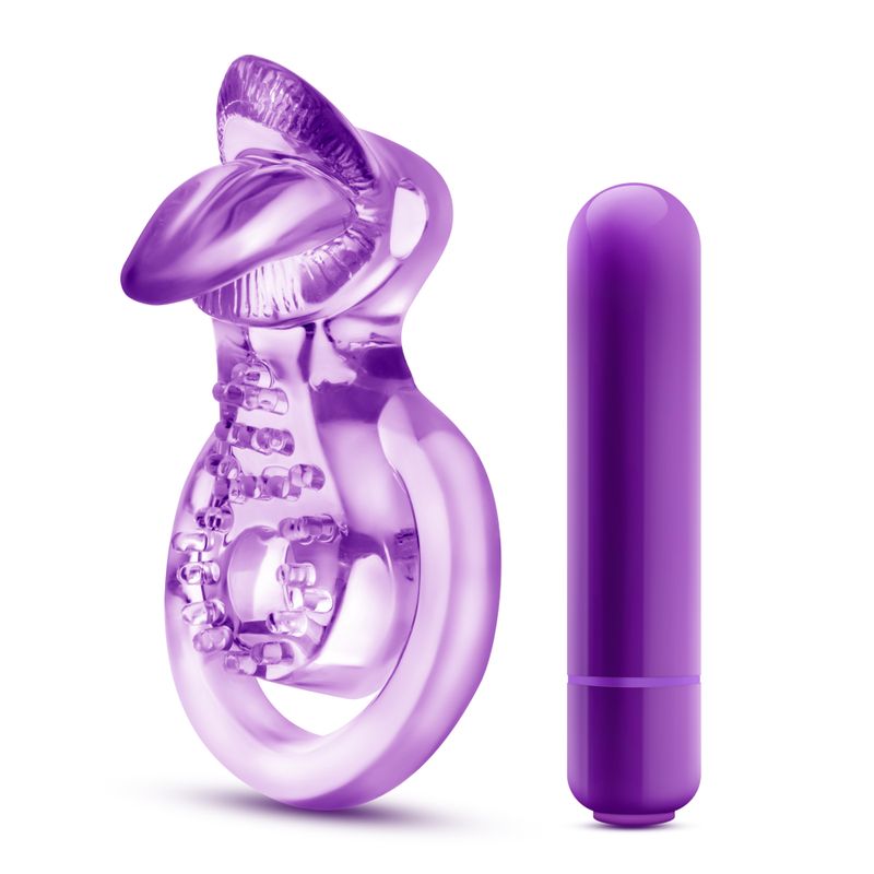 Vibrating Double Strap Cockring in Purple > Cock Ring > Vibrating