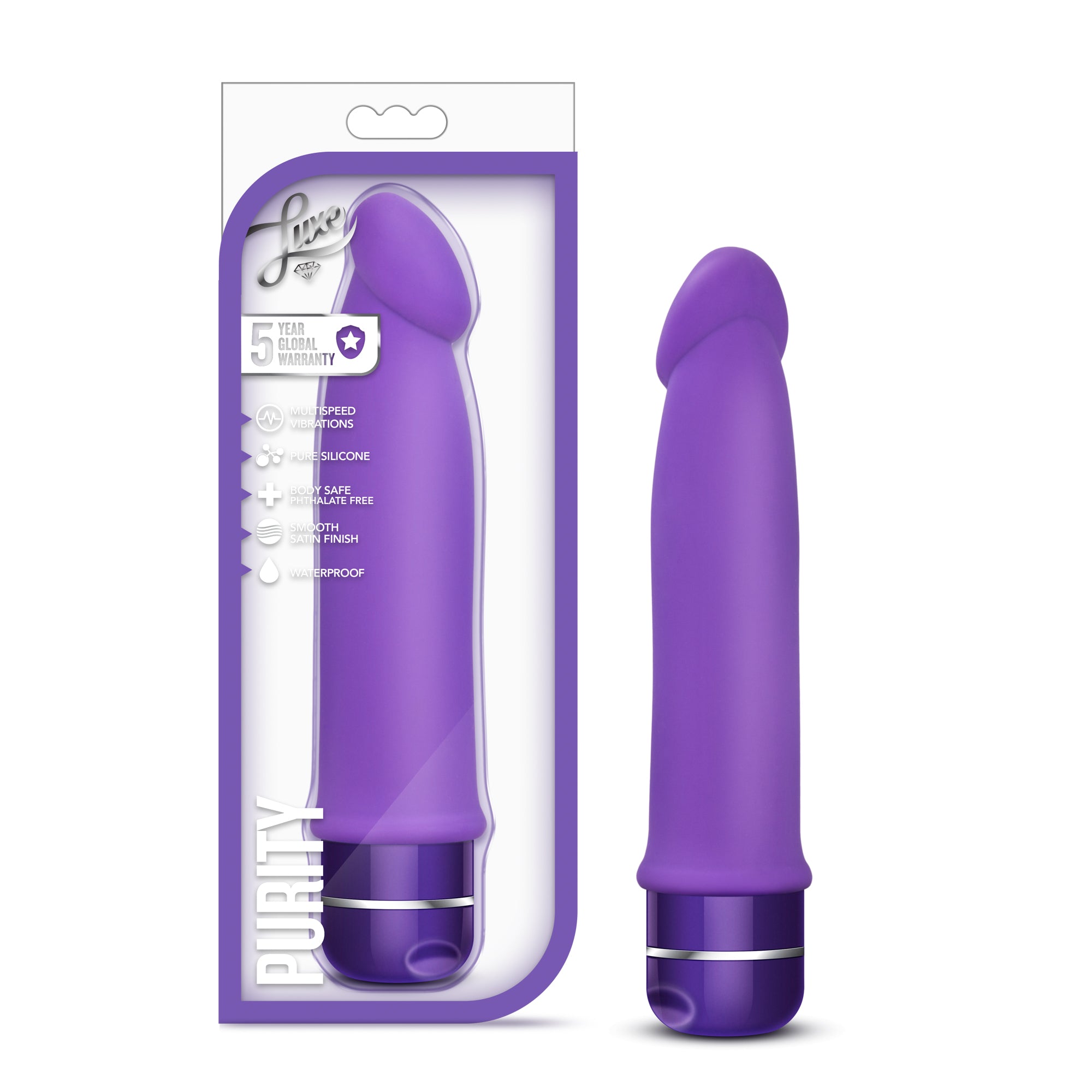 Luxe Purity Purple 7.5 Inch Silicone Vibrator Purple > Vibrators > Standard Vibrators