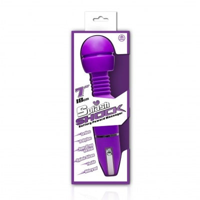 Splash Shock 7 Inch Purple Silicone Wand Vibrator Waterproof Super Soft with 10 Rhythms Default Title Electric Massager