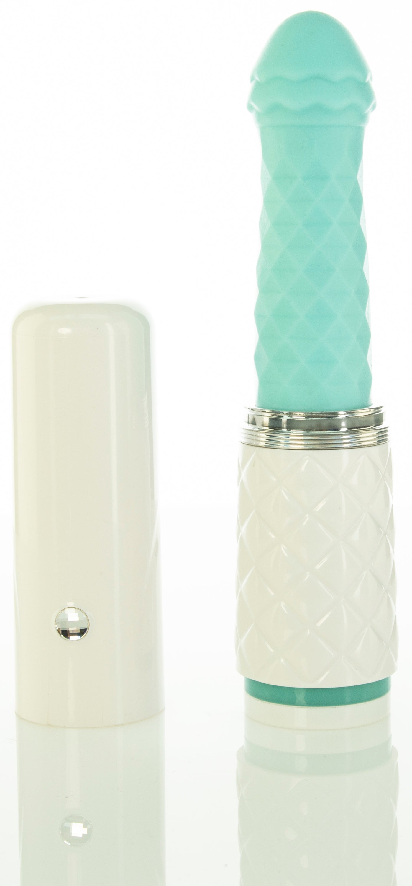 Pillow Talk Feisty Teal Thrusting Vibrator with Silicone DONGS Thrusting