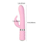 Pillow Talk Lively Pink Rabbit Dual Massager 8 Inch Clitoral Stimulator > Vibrators > Ladies > Rabbit