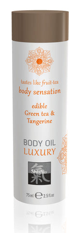 Shiatsu Luxury Edible Body Oil Green Tea and Tangerine 8 Ounce Default Title > Essentials > Massage Oil