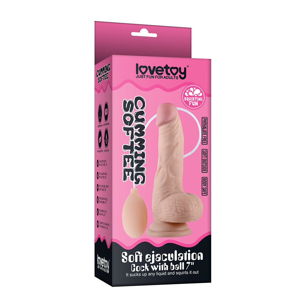 Soft Ejaculation Cock With Ball 8 Inch Realistic Soft Silicone Dildo > Dildos > Squirting Dildos