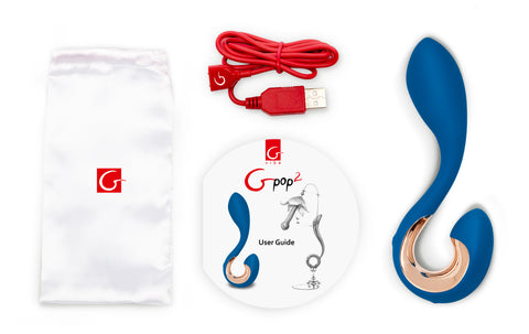 Gpop2 Indigo Blue Anatomic Vibrator 4.92 x 1.1 Inches > Anal Range > Vibrating Butt Plugs