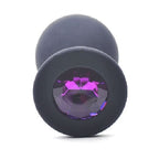Silicone 3 Inch Anal Plug Medium with Purple Diamond – Medium Butt Plug > Anal Range > Jewel Butt Plugs