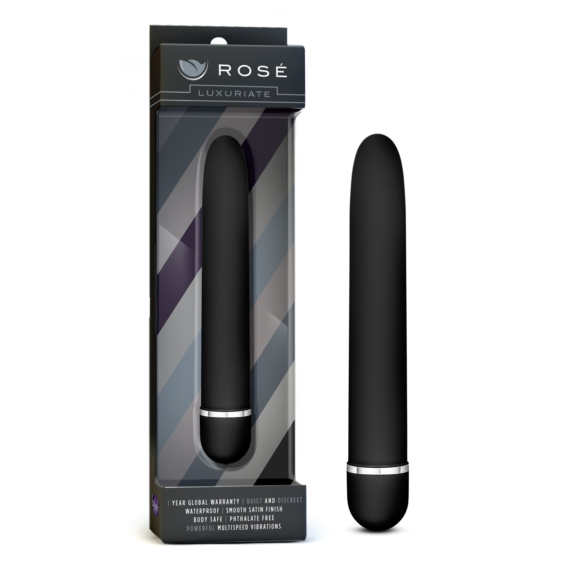 Rose Luxuriate Black Vibrator 7 Inch Multi-Speed Design Vibrators