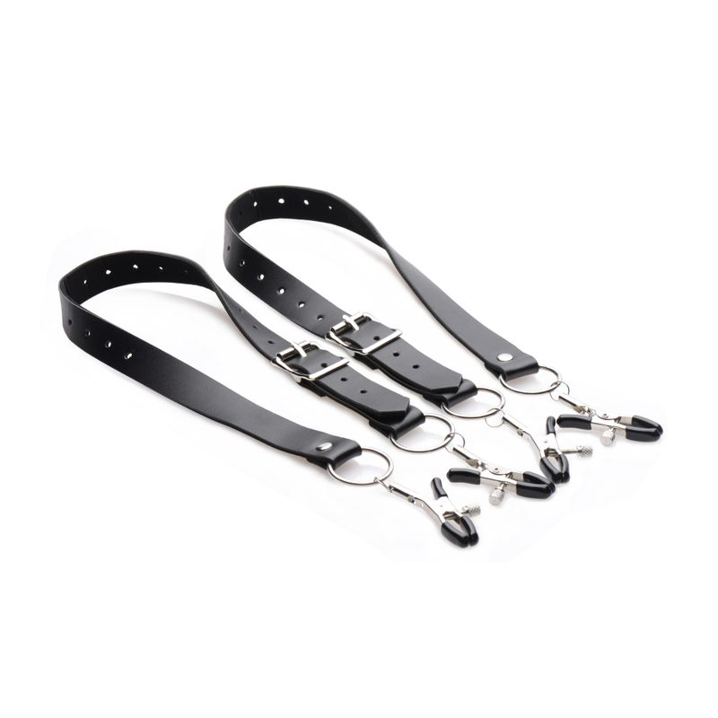 Labia Spreader Straps with Adjustable Clamps – Bondage Straps > Sex Toys > Sex Positioners