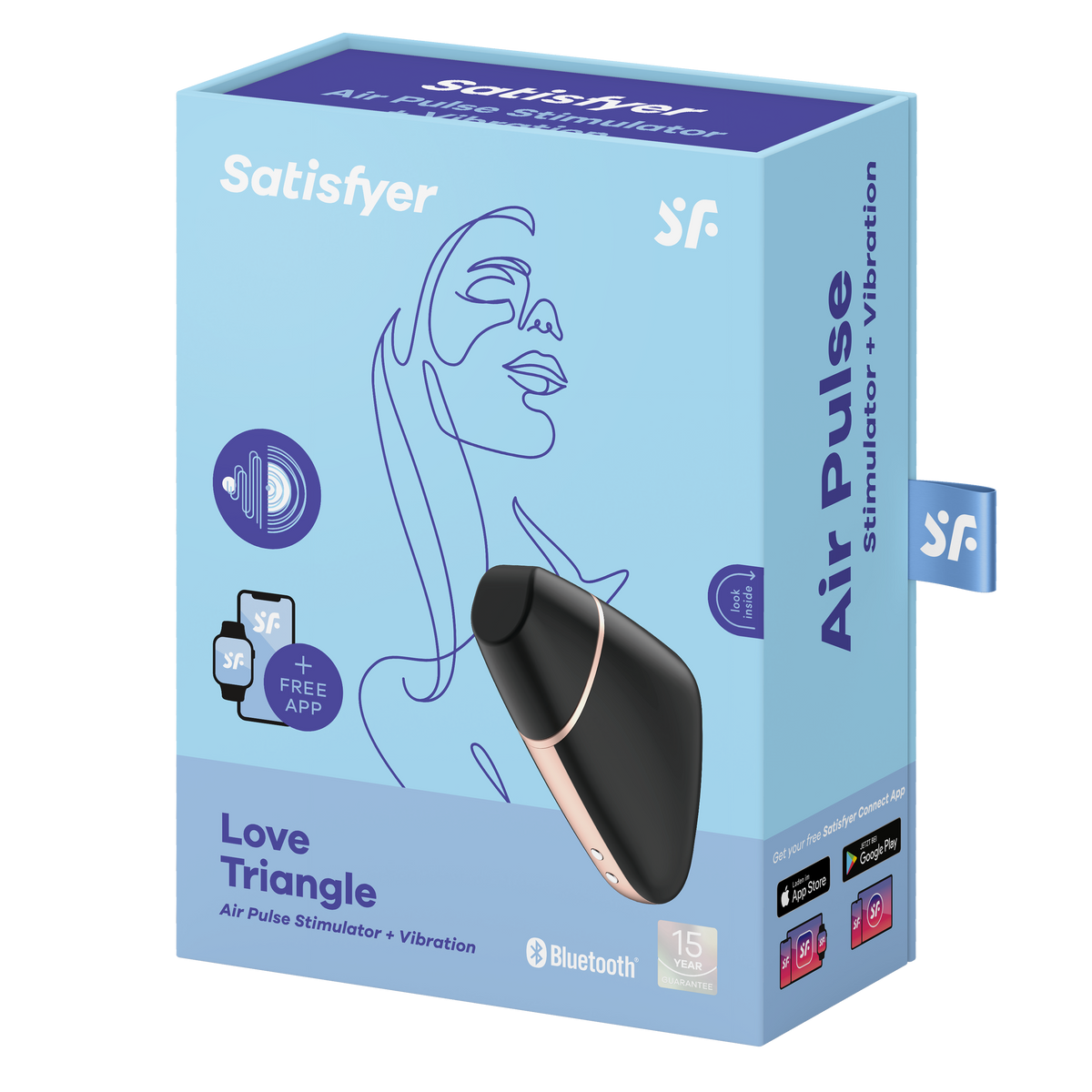 Satisfyer Love Triangle App Enabled Clitoral Massager – Rechargeable Silicone Vibrator > Sex Toys For Ladies > Air Pulsation