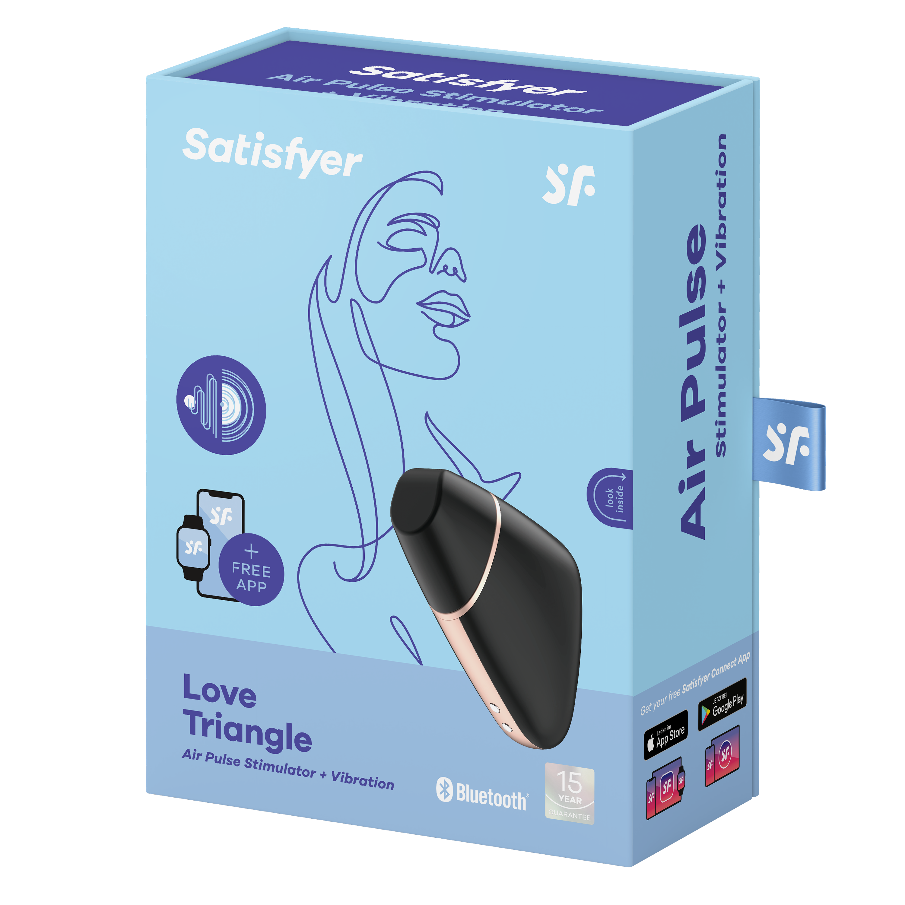 Satisfyer Love Triangle App Enabled Clitoral Massager – Rechargeable Silicone Vibrator > Sex Toys For Ladies > Air Pulsation