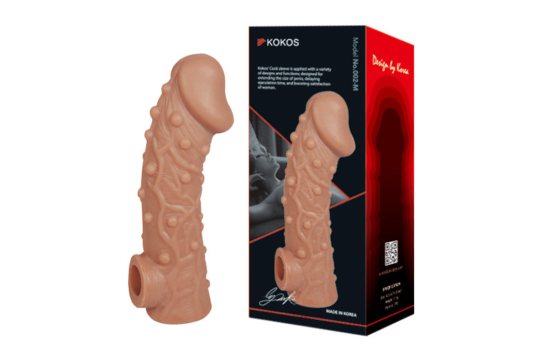 Cock Sleeve 2 Medium 6.7 Inch Length with 1.5 Inch Extension Textured Penis Sleeve Flesh > Sex Toys For Men > Penis Sleeves
