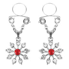 Ruby and Diamond Star Nipple Jewellery with Adjustable Rings Red > Sex Toys > Nipple Clips