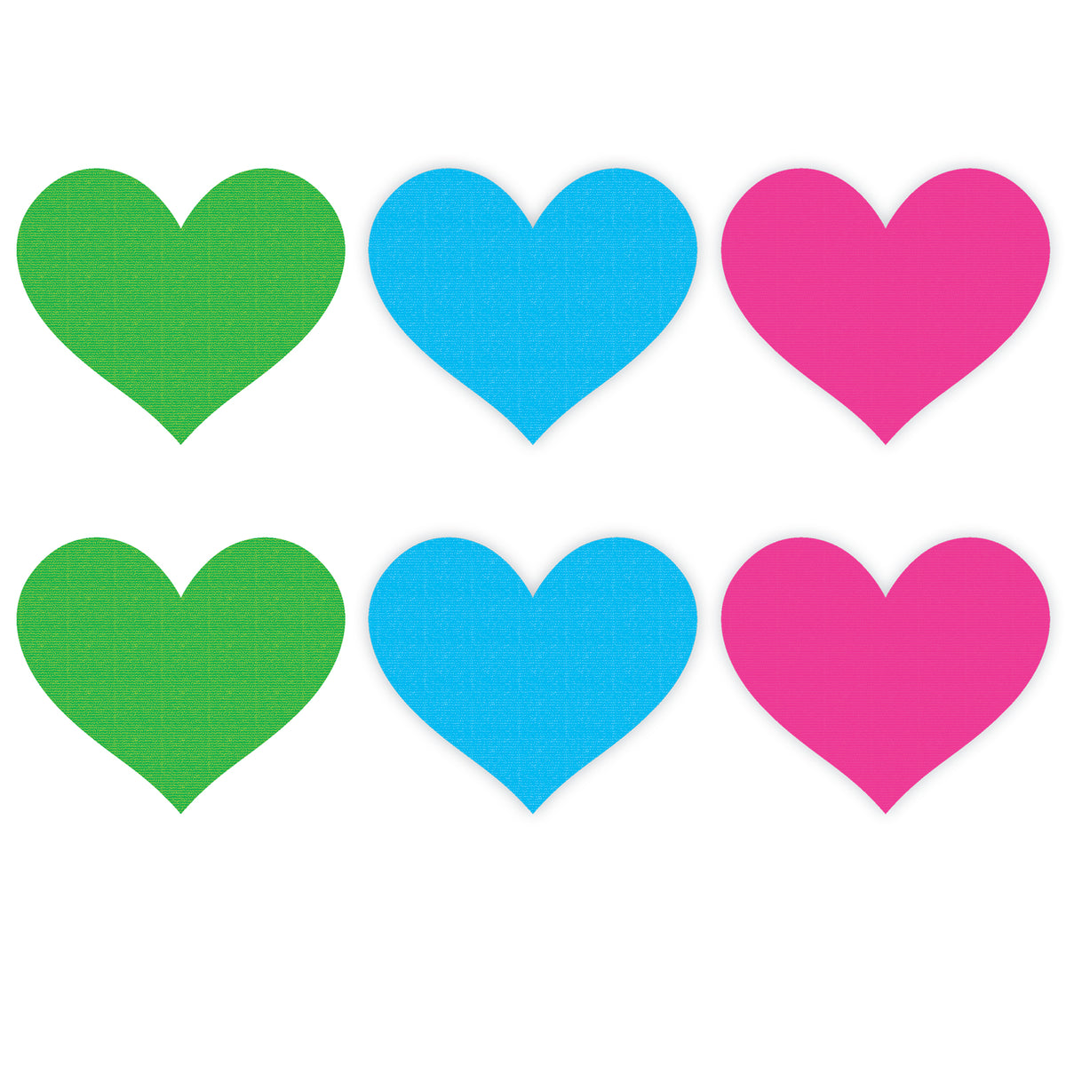 Neon Heart Pasties 3 Pk Green Blue Pink Green > Clothes > Pasties