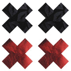 Stolen Kisses Premium Self-Adhesive X Pasties Set – Lace and Black Nipple Covers > Clothes > Pasties