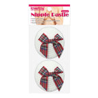 Reusable Sequin Round Nipple Pasties with Tartan Bow > Clothes > Pasties