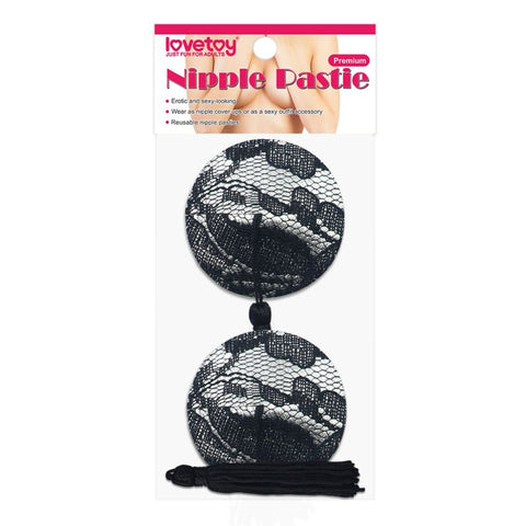 Reusable Black Lace Round Tassel Nipple Pasties for Seductive Style Pasties