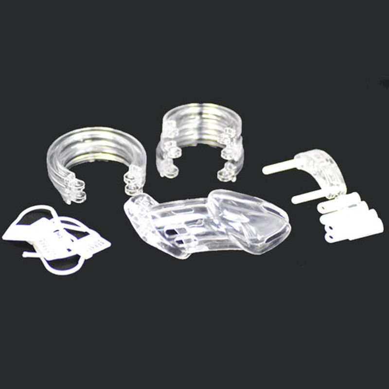 Male Chastity Kit Clear with High-Quality ABS Construction Cages