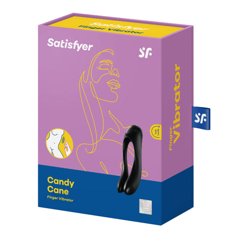 Satisfyer Candy Cane Finger Vibrator Black Dual Motor > Sex Toys For Ladies > Finger Vibrators