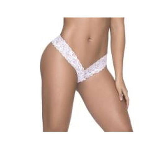 Sexy Lace Thong in White for Elegant and Alluring Lingerie Panties